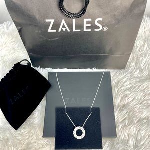 NEW Zales Diamond Baguettes Sterling Silver 18” Necklace